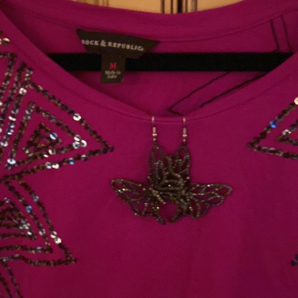 Beautiful plum color Rockin Republic Beaded Top - Picture 3 of 4